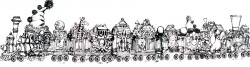 My design for a circus train illustration or made into giftware models