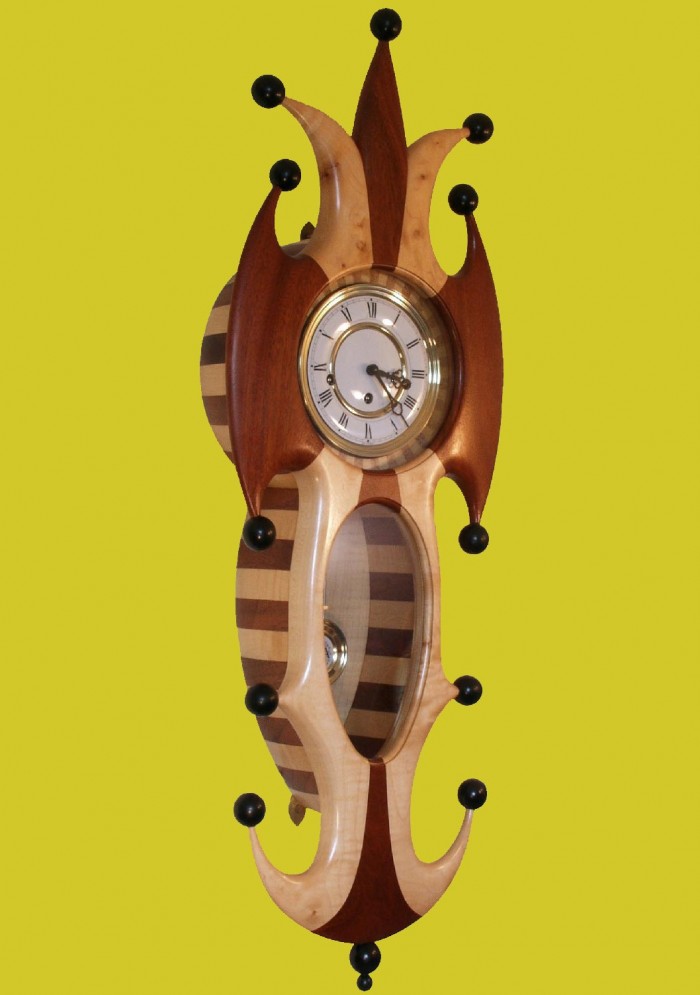 Made and designed this jester clock. Made from mahogany and sycamore