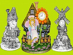 Illustration for a range of nursery rhyme clocks