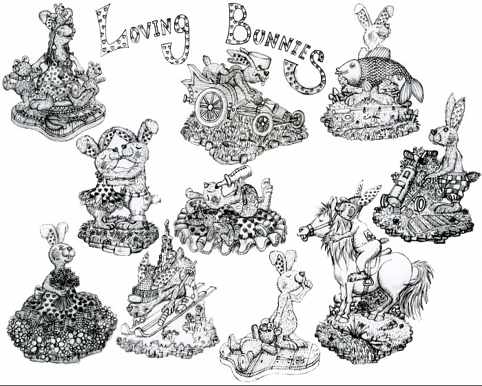 Design for a range of loving bunnies